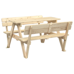 vidaXL Kids Picnic Table with Umbrella - Solid Wood Fir, Sturdy & Durable, Perfect for Outdoor Fun