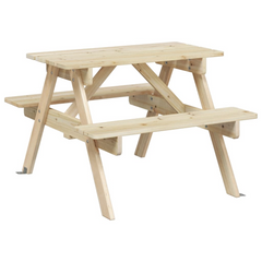 vidaXL Kids Picnic Table with Umbrella - Solid Wood Fir - Perfect for Outdoor Fun & Parties