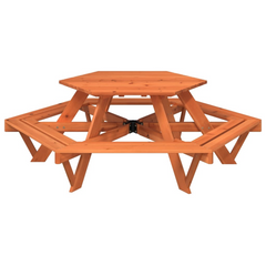 Super Fun vidaXL Hexagon Picnic Table for 6 Kids with Benches - Solid Wood Fir, Perfect for Outdoor Playtime