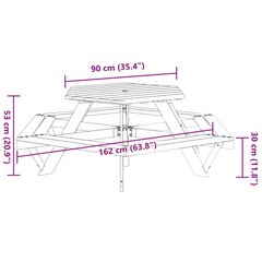 Super Fun vidaXL Hexagon Picnic Table for 6 Kids with Benches - Solid Wood Fir, Perfect for Outdoor Playtime