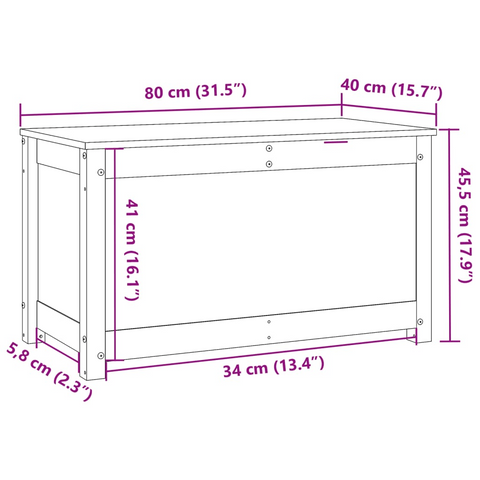 White Solid Wood Pine Storage Box 80x40x45.5 cm – Stylish & Practical Home Organization Solution