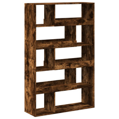 Classic Bookcase with 10 Spacious Shelves, Smoked Oak Finish, Engineered Wood, 100x33x156.5 cm