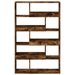 Classic Bookcase with 10 Spacious Shelves, Smoked Oak Finish, Engineered Wood, 100x33x156.5 cm