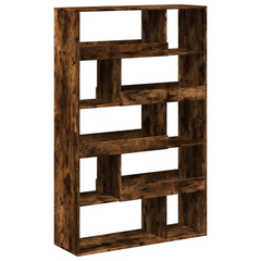 Classic Bookcase with 10 Spacious Shelves, Smoked Oak Finish, Engineered Wood, 100x33x156.5 cm