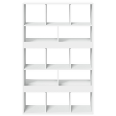 White Engineered Wood Bookcase - 13 Compartments, 100x33x156.5 cm