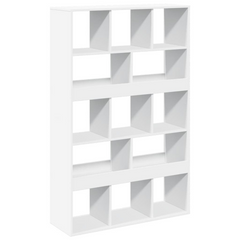 White Engineered Wood Bookcase - 13 Compartments, 100x33x156.5 cm