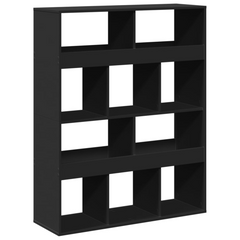 Black Bookcase 100x33x125.5 cm | Modern Engineered Wood Bookshelf with 10 Compartments