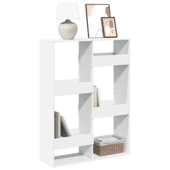 White Bookcase 100x33x135 cm - Sleek Engineered Wood with 6 Spacious Shelves