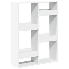 White Bookcase 100x33x135 cm - Sleek Engineered Wood with 6 Spacious Shelves