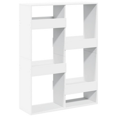 White Bookcase 100x33x135 cm - Sleek Engineered Wood with 6 Spacious Shelves