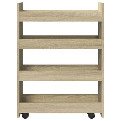 4-Tier Narrow Storage Trolley, Sonoma Oak, Engineered Wood - Mobile, Versatile, and Stylish Organization Solution