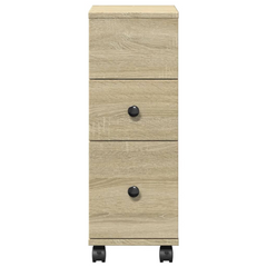 Narrow Bathroom Cabinet with Wheels Sonoma Oak Engineered Wood