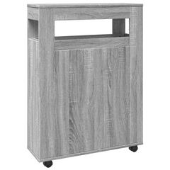 Narrow Bathroom Cabinet with Wheels Grey Sonoma Engineered Wood