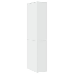 Narrow Bathroom Cupboard with Wheels - Tall, White Engineered Wood Storage Solution, 135 cm High