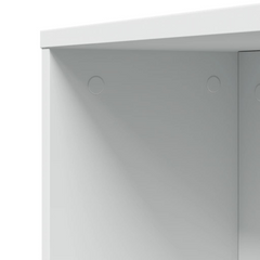 Narrow Bathroom Cupboard with Wheels - Tall, White Engineered Wood Storage Solution, 135 cm High