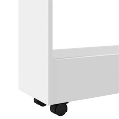 3-Tier Narrow Storage Trolley in White - Engineered Wood, Versatile Rolling Cart for Home, Kitchen, and Bathroom