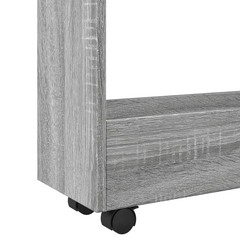 3 Tier Narrow Storage Trolley in Grey Sonoma Engineered Wood - Mobile Utility Organizer for Kitchen, Bathroom, and Living Room