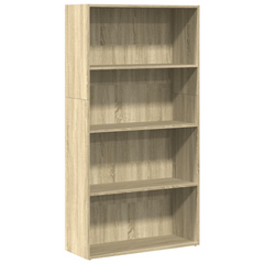 Elegant Bookcase in Sonoma Oak - 80x30x152 cm, Durable Engineered Wood with Open Compartments