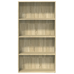 Elegant Bookcase in Sonoma Oak - 80x30x152 cm, Durable Engineered Wood with Open Compartments