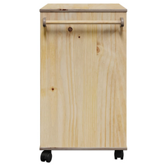 Kitchen Trolley 59x45x80 cm - Solid Pine Wood with Honey Wax Finish and Lockable Wheels