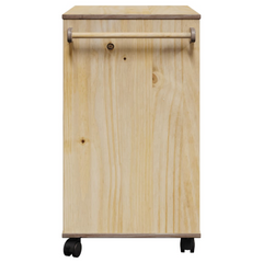 Solid Pine Wood Kitchen Trolley 59x45x80 cm with Storage and Wheels - Rustic, Durable, and Mobile