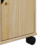 Solid Pine Wood Kitchen Trolley 59x45x80 cm with Storage and Wheels - Rustic, Durable, and Mobile