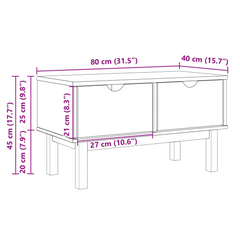 Hallway Bench 80x40x45 cm - Solid Pine Wood, Ample Storage, Rustic Charm