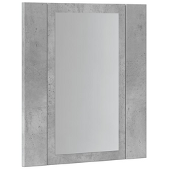 Concrete Grey LED Bathroom Mirror Cabinet | 40x12x45 cm | Engineered Wood & RGB Light