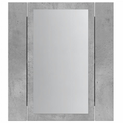 Concrete Grey LED Bathroom Mirror Cabinet | 40x12x45 cm | Engineered Wood & RGB Light