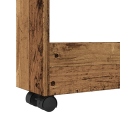 3 Tier Narrow Storage Trolley - Old Wood Finish, Durable Engineered Wood