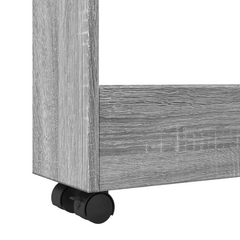 3-Tier Narrow Storage Trolley in Grey Sonoma - Engineered Wood, Mobile with Lockable Wheels