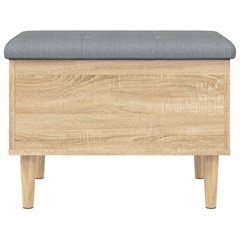 Sonoma Oak Storage Bench 62x42x46 cm - Engineered Wood with Padded Cushion, Multi-Purpose Seating & Storage Solution