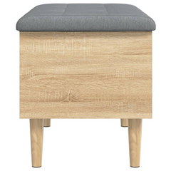 Sonoma Oak Storage Bench 62x42x46 cm - Engineered Wood with Padded Cushion, Multi-Purpose Seating & Storage Solution