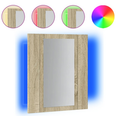 Bathroom Mirror Cabinet with LED Light Sonoma Oak 40x12x45 cm