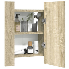 Bathroom Mirror Cabinet with LED Light Sonoma Oak 40x12x45 cm