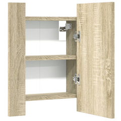 Bathroom Mirror Cabinet with LED Light Sonoma Oak 40x12x45 cm