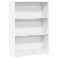 Modern White Bookcase 80x24x109 cm | Engineered Wood Bookshelf with Ample Storage for Home & Office