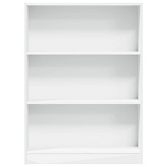 Modern White Bookcase 80x24x109 cm | Engineered Wood Bookshelf with Ample Storage for Home & Office