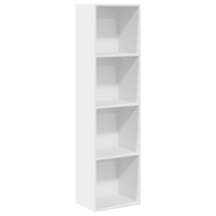 White Bookcase 40x30x152 cm - Sturdy Engineered Wood with Ample Storage and Sleek Design