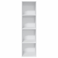 White Bookcase 40x30x152 cm - Sturdy Engineered Wood with Ample Storage and Sleek Design