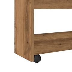 4-Tier Narrow Storage Trolley in Artisan Oak - Engineered Wood, Versatile Rolling Cart for Home, Kitchen & Bathroom