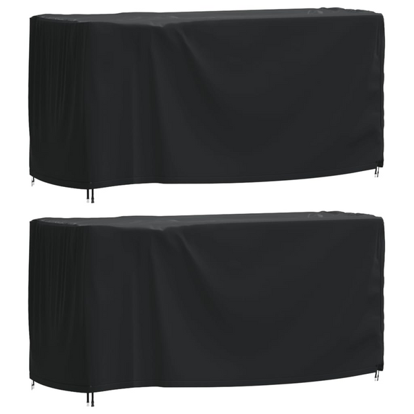 Waterproof Garden Furniture Covers, 2 pcs, Black, 180x70x90 cm, Durable 420D Oxford Fabric, UV Resistant, Windproof Design