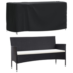 Waterproof Garden Furniture Covers, 2 pcs, Black, 180x70x90 cm, Durable 420D Oxford Fabric, UV Resistant, Windproof Design