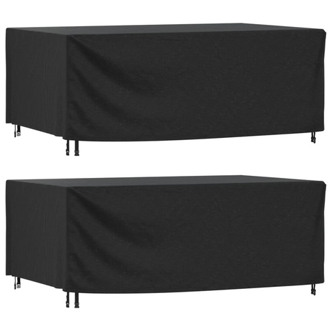 Garden Furniture Covers Set of 2 Black 240x140x90 cm - Waterproof, UV-Resistant, Durable 420D Oxford Fabric