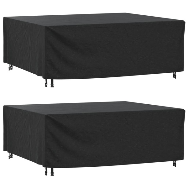 Garden Furniture Covers - 2 Pieces | Black | Waterproof 420D Oxford Fabric | 200x160x70 cm | Protects Against UV, Rain, Dust & Wind