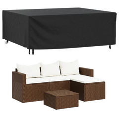 Garden Furniture Covers - 2 Pieces | Black | Waterproof 420D Oxford Fabric | 200x160x70 cm | Protects Against UV, Rain, Dust & Wind