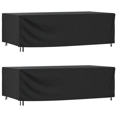 2 Pack Waterproof Garden Furniture Covers - Black, 300x140x90 cm, Heavy-Duty 420D Oxford, UV Resistant