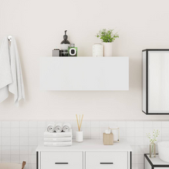 Bathroom Wall Cabinet White | Durable 80x25x30 cm Engineered Wood Storage | Modern & Functional Design