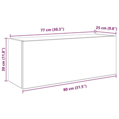 Bathroom Wall Cabinet White | Durable 80x25x30 cm Engineered Wood Storage | Modern & Functional Design