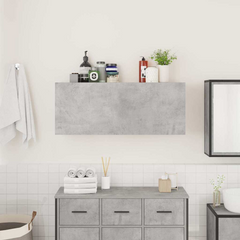 Bathroom Wall Cabinet Concrete Grey | 100x25x40 cm | Engineered Wood Storage Solution for Modern Homes